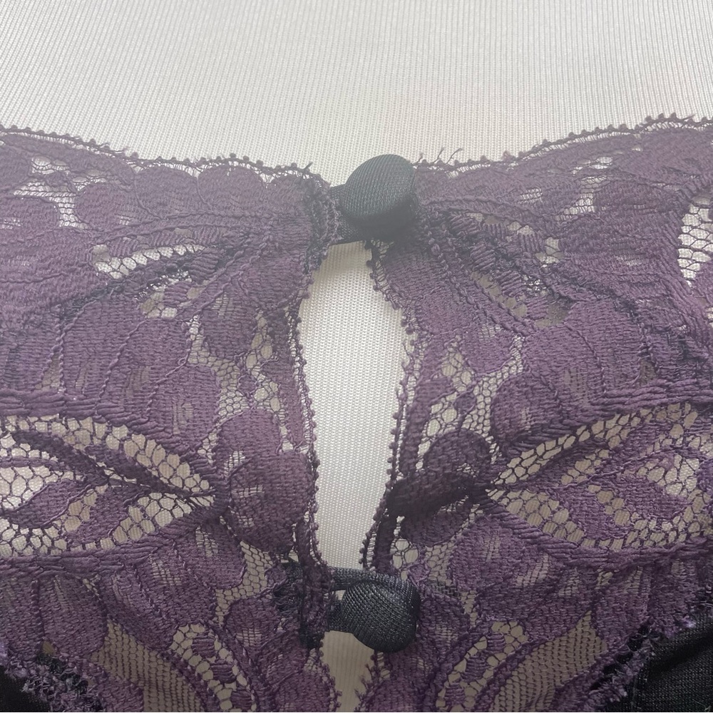Lily of France VTG 70’s Rosa Puleo Szule Nightgown size small black purple - Picture 5 of 12
